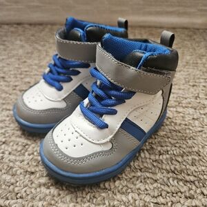 Koala Kids Blue and Gray Sneakers with Velcro Strap, Boys Size 4